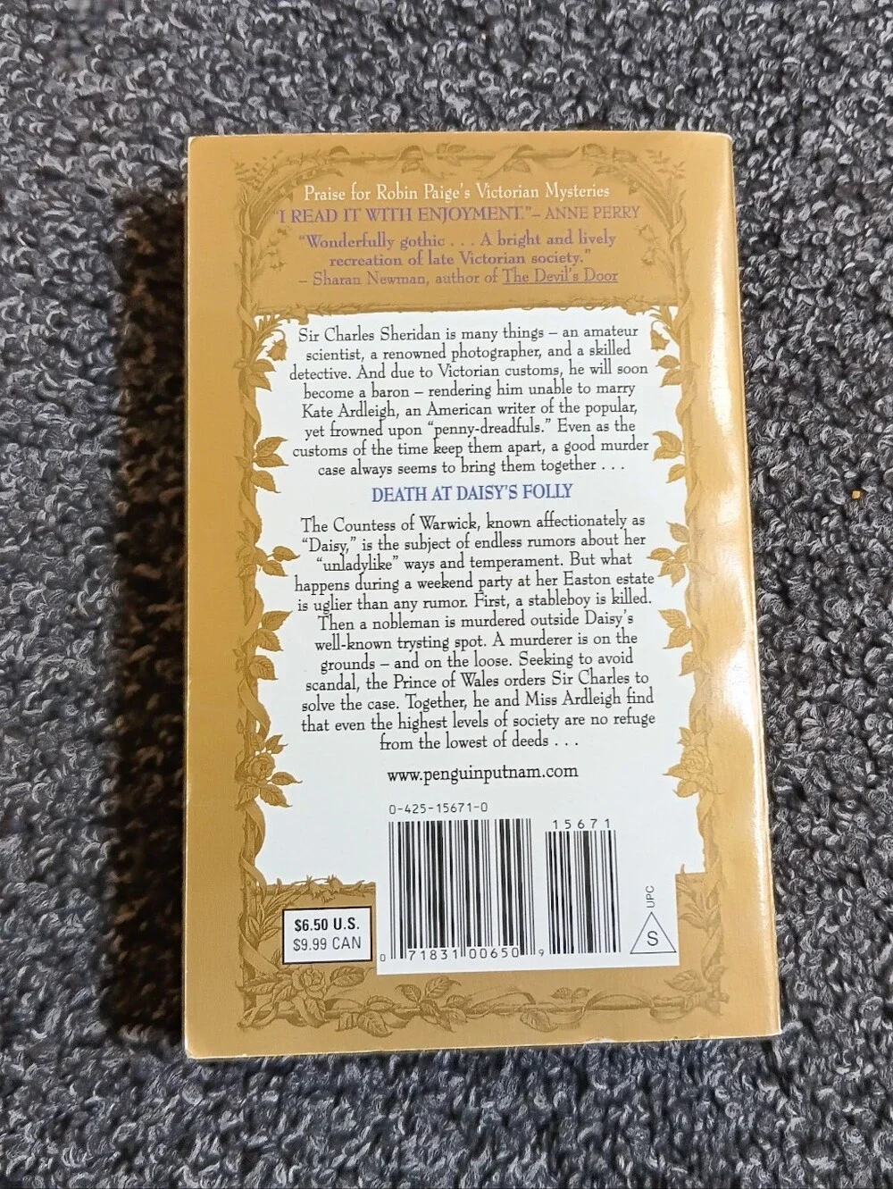 Historical Cozy Fall Victorian Mystery Paperback Novel 1997 Book By Robin Paige